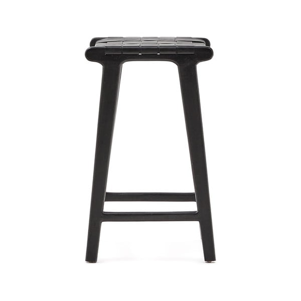 Černá barová stolička z mahagonového dřeva Calixta – Kave Home-image-3