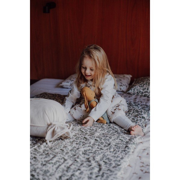 Zeleno-krémová souprava do postýlky Green Floral – Malomi Kids-image-1