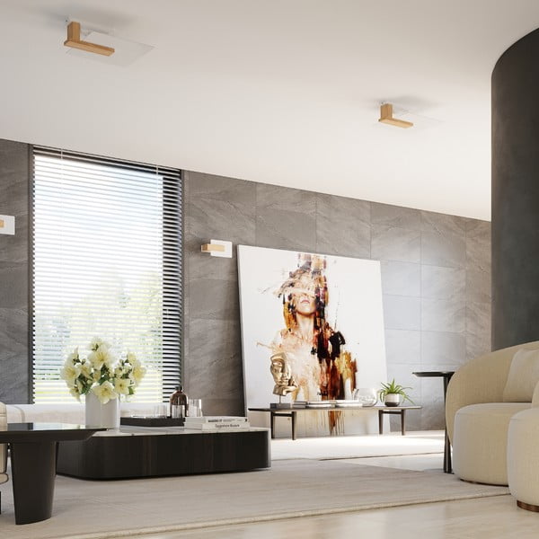 Stropní svítidlo v přírodní barvě se skleněným stínidlem 40x47.5 cm Parola – Sollux-image-3