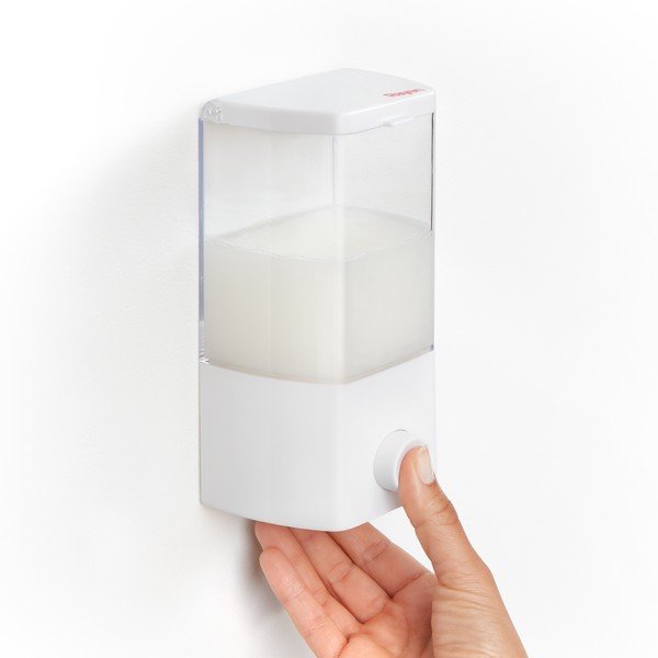 Bílý samodržící dávkovač mýdla 400 ml – Rayen-image-2
