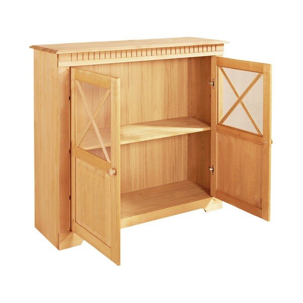 Vitrína z borovicového dřeva v přírodní barvě 95x35 cm Lisa – Støraa-image-3