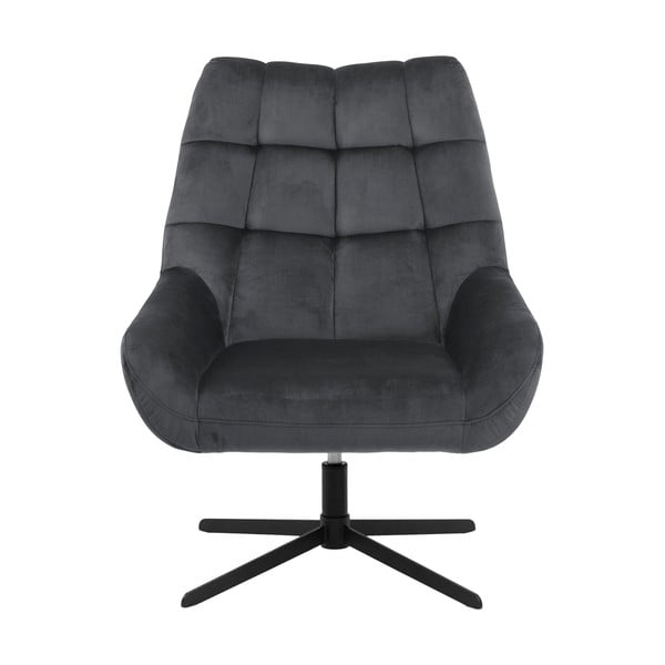Šedé otočné sametové křeslo Paris – Actona-image-2