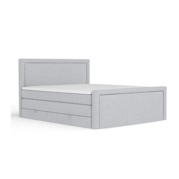 Světle šedá boxspring postel s úložným prostorem 160x200 cm Lavenda – Maison de Rêve