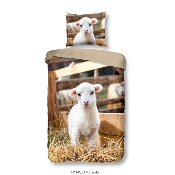 Dětské bavlněné povlečení Good Morning Lamb, 140 x 200 cm