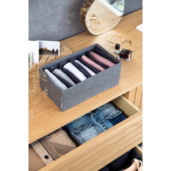 Šedý organizér do zásuvky s přihrádkami Bigso Box of Sweden Drawer, 16,5 x 11 cm-image-3