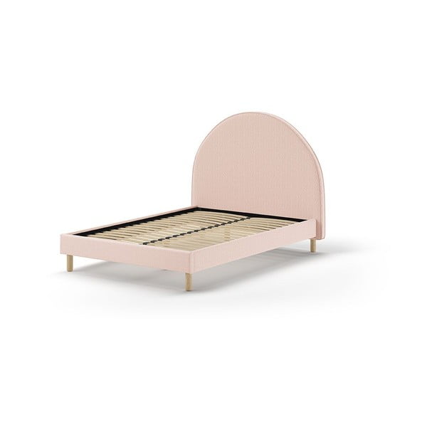 Růžová čalouněná jednolůžková postel s roštem 140x200 cm MOON – Vipack-image-2