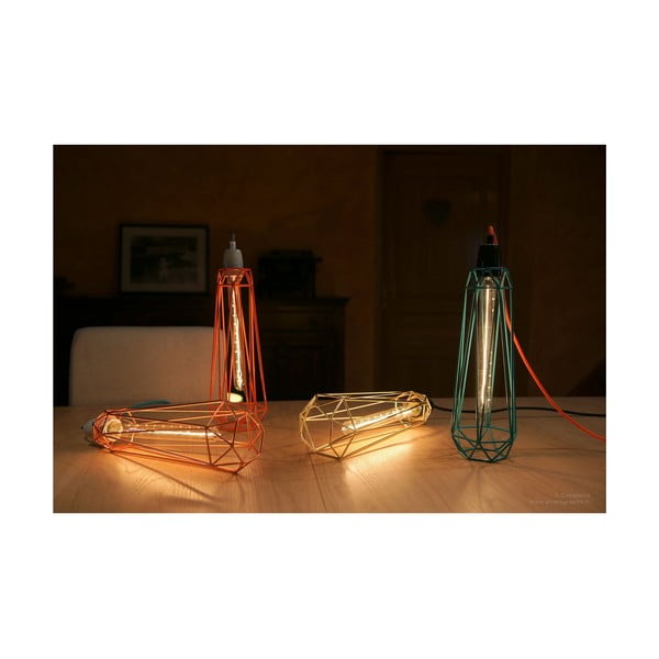 Světlo s černým stínítkem a červeným kabelem Filament Style Diamond #2-image-2