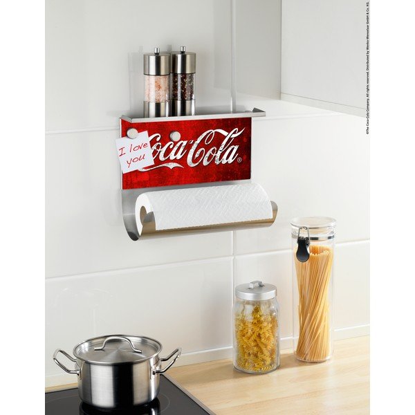 Magnetický držák na utěrku s poličkou Wenko Coca-Cola Classic-image-1