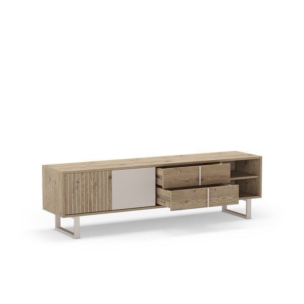 TV stolek v dekoru dubu v šedo-přírodní barvě 180x51,5 cm Millay – Marckeric-image-4