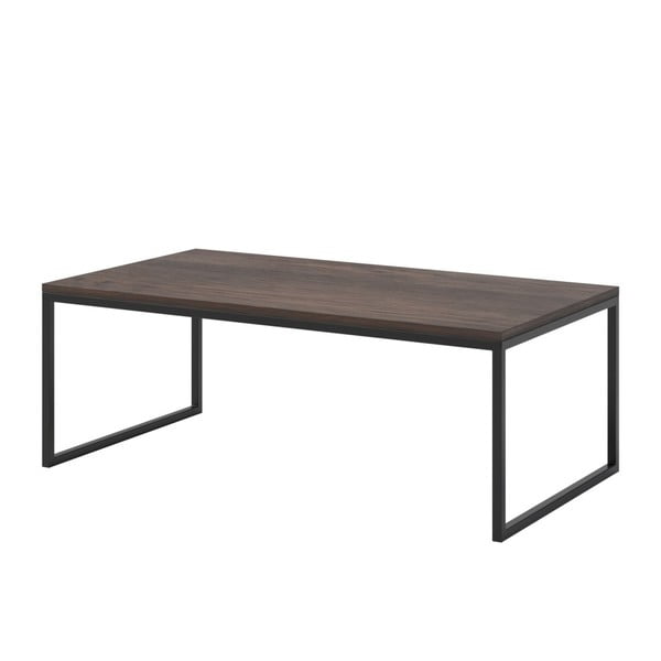 Konferenční stolek s tmavou deskou z dubového dřeva s černým podnožím MESONICA Eco, 110 x 60 cm