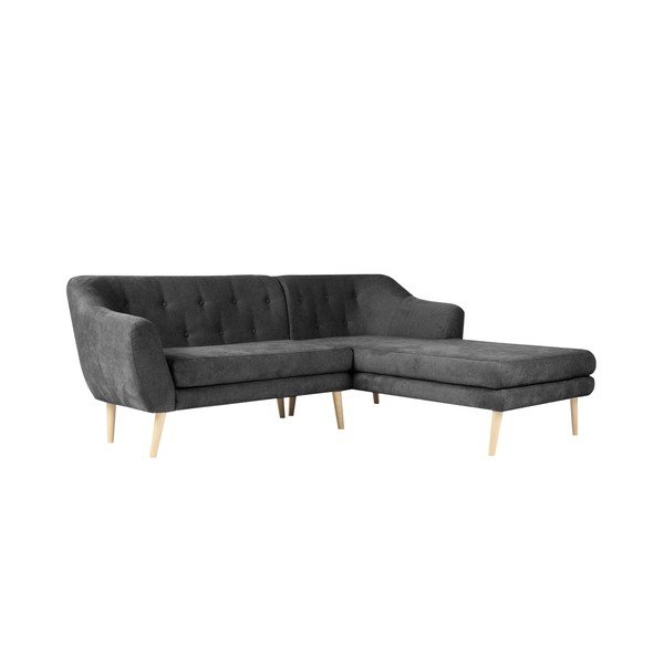 Tmavě šedá pohovka s lenoškou na pravé straně Mazzini Sofas Sicile-image-3