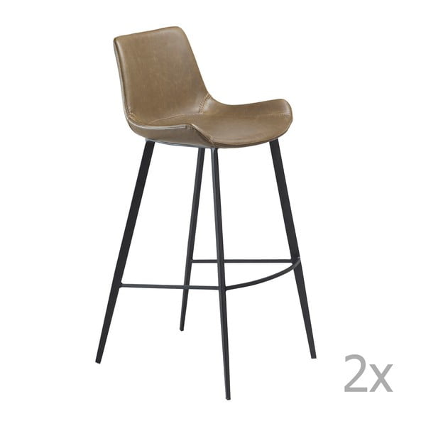 Sada 2 světle hnědých  barových židlí DAN– FORM Hype