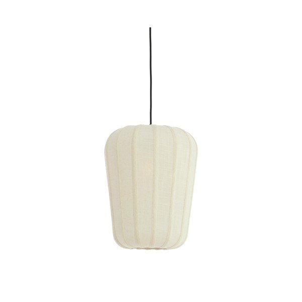 Bílé závěsné svítidlo s textilním stínidlem ø 10 cm Bibury – Light & Living