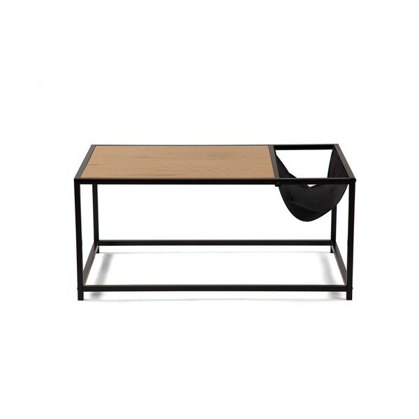 Černý/v přírodní barvě konferenční stolek v dekoru dubu 60x99 cm Bayen – Bonami Essentials