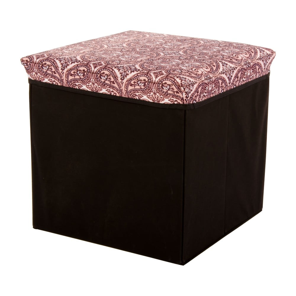 Velká úložná krabice Puff Black, 38x38 cm