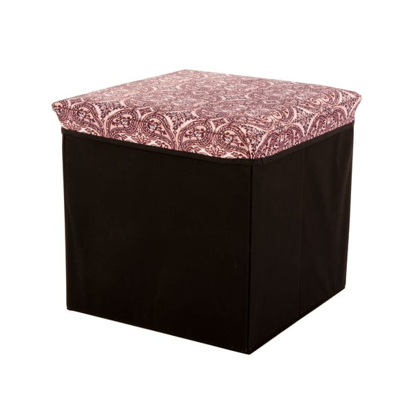 Velká úložná krabice Puff Black, 38x38 cm