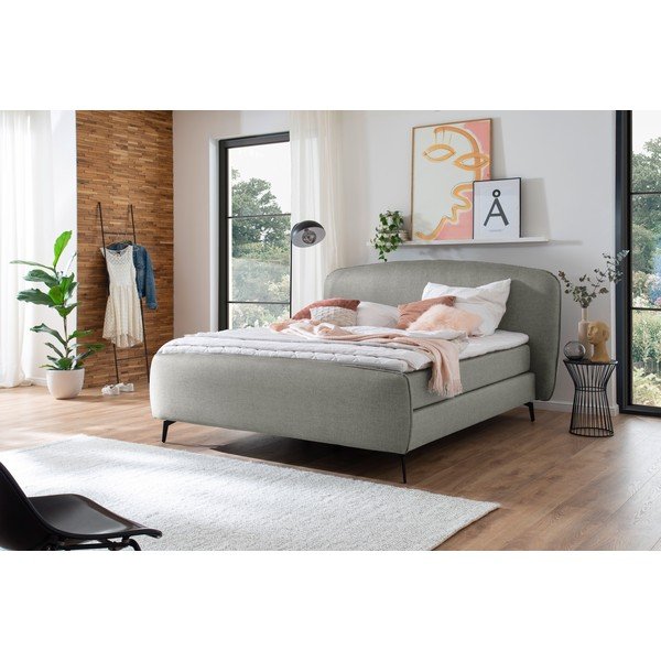 Světle šedá boxspring postel 180x200 cm Imola – Meise Möbel-image-1