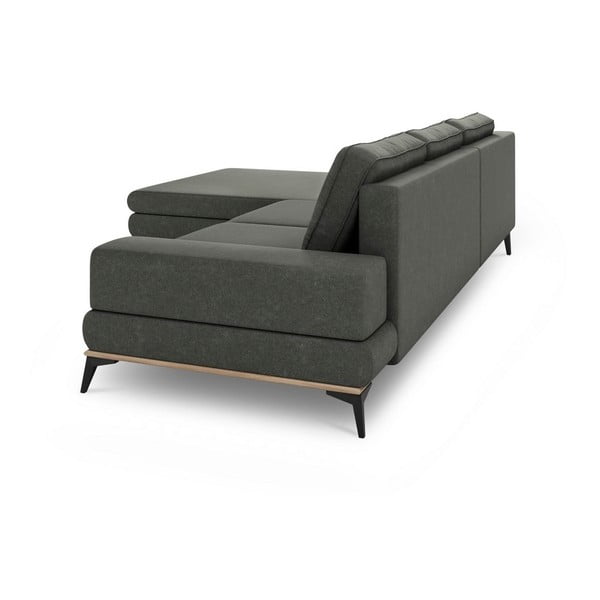 Tmavě šedá rozkládací rohová pohovka Windsor & Co Sofas Planet, levý roh-image-4