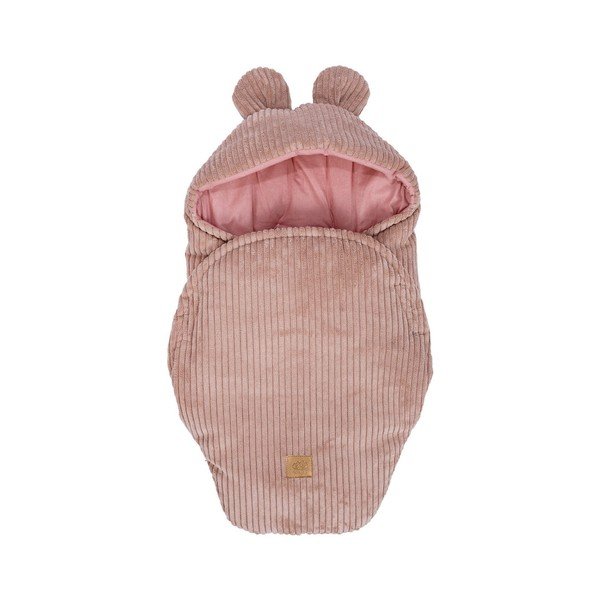 Růžová manšestrová dětská zavinovačka 45x80 cm – Meowbaby