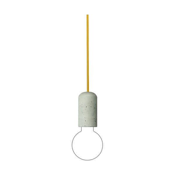 Betonové svítidlo Pure s žlutým kabelem od Jakuba Velínského, délka 1,2 m