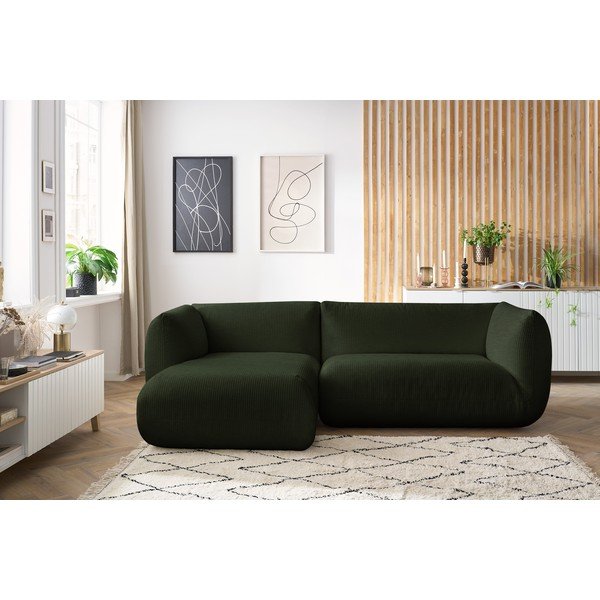 Zelená manšestrová rohová pohovka (levý roh) Lecomte – Bobochic Paris-image-1