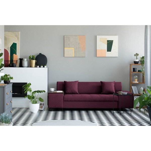 Fialová pohovka s nohami v černé barvě Cosmopolitan Design Orlando, 220 cm-image-1