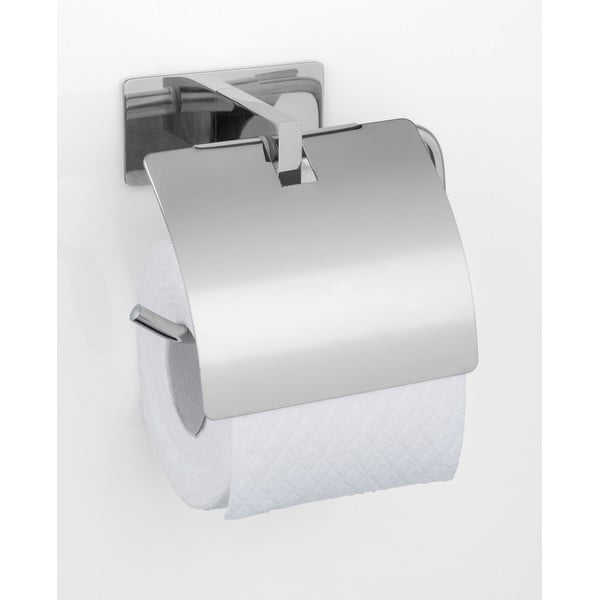 Samodržící držák na toaletní papír z nerezové oceli v leskle stříbrné barvě Genova – Wenko-image-1