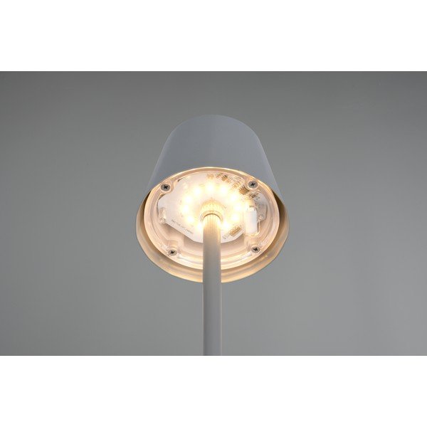 Šedá LED stolní lampa s kovovým stínidlem (výška 21 cm) Diaz – Reality-image-2