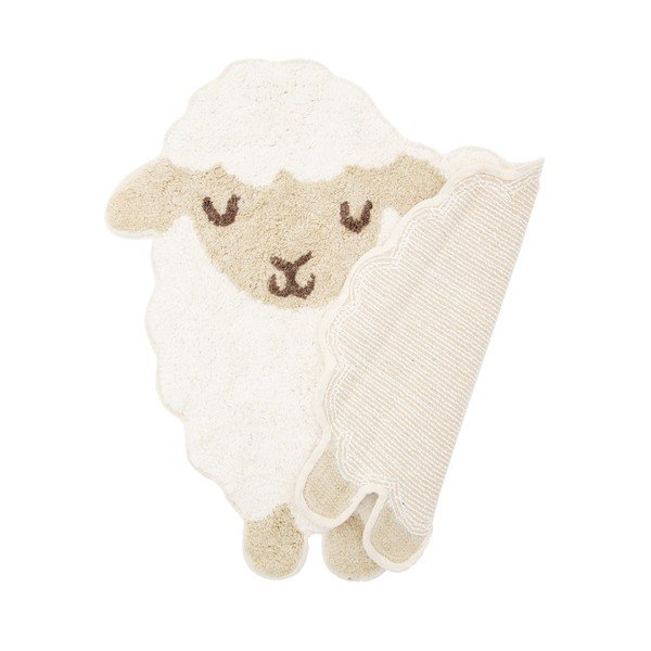 Bílý dětský bavlněný koberec Sass & Belle Baa Baa Lamb, 56 x 60 cm-image-2