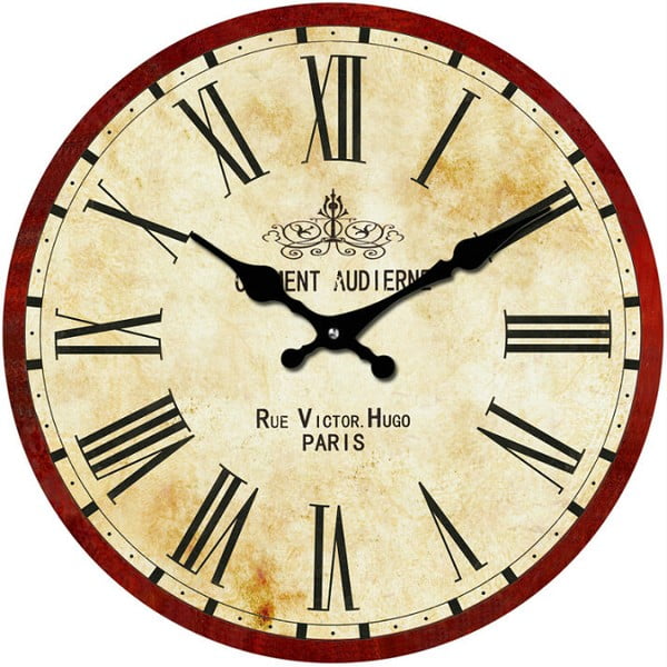 Skleněné hodiny Rue Victor, 30 cm
