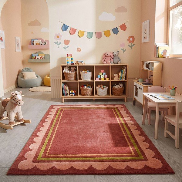 Vínový ručně tkaný vlněný koberec 160x230 cm Lois – Flair Rugs-image-2