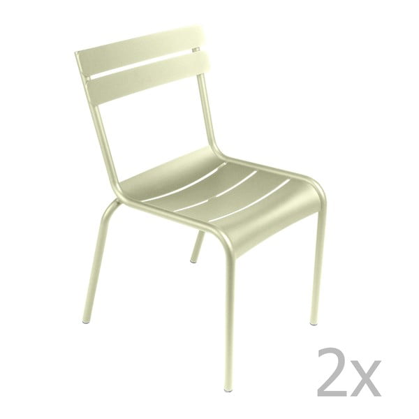 Sada 2 zelenkavých židlí Fermob Luxembourg