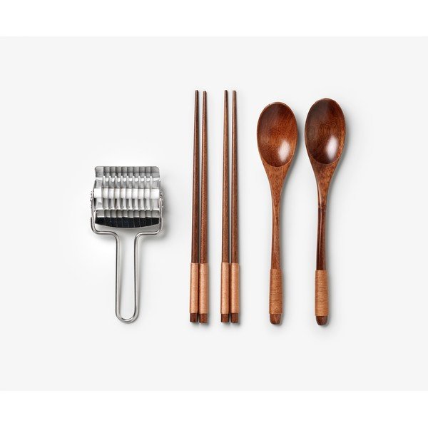 Modré nerezové/bambusové hůlky v sadě pro 2 osoby The Essentials - Ramen Tools – Printworks-image-3