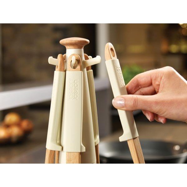 Stojan s nástroji Elevate Wood Carousel, béžový-image-4