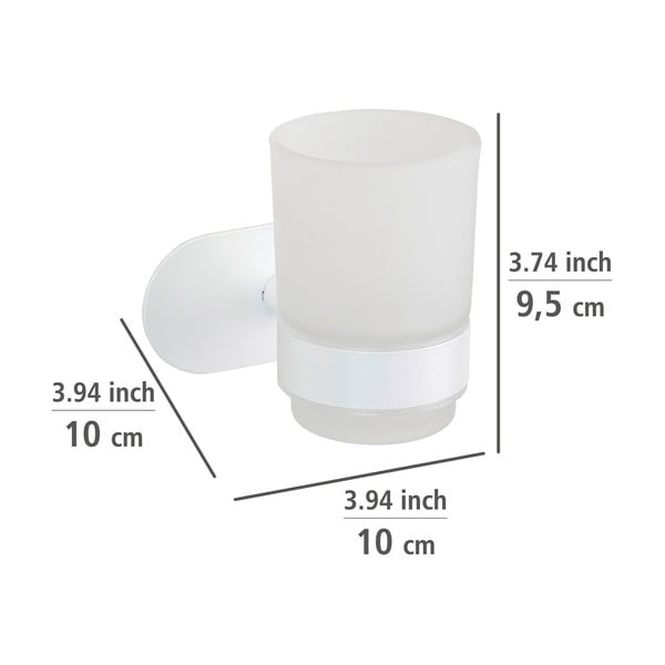 Bílý samodržící skleněný kelímek na zubní kartáčky Orea – Wenko-image-3