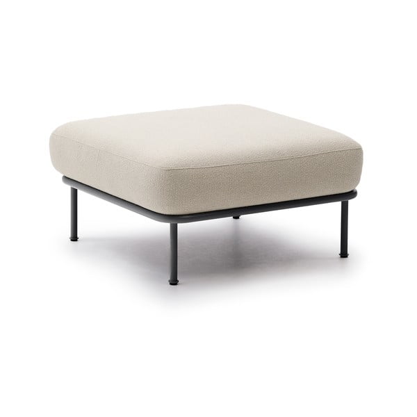 Béžová podnožka z textilie bouclé Aurum – Kave Home-image-2
