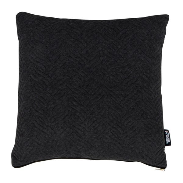 Černý polštářek s příměsí bavlny House Nordic Ferrel, 45 x 45 cm