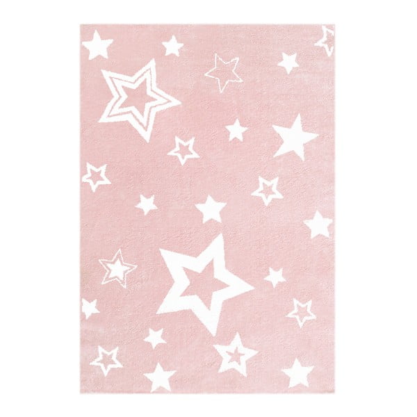 Růžový dětský koberec Happy Rugs Satrlight, 130 x 190 cm