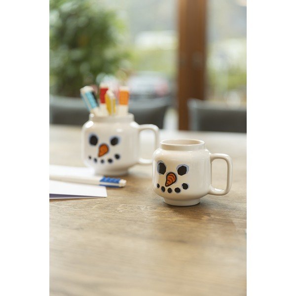 Bílý keramický dětský hrnek na latte 530 ml Snowman – LEGO®-image-1