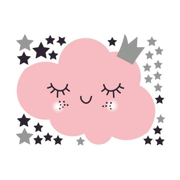 Sada samolepek na zeď Ambiance Pink Clound and Stars-image-2