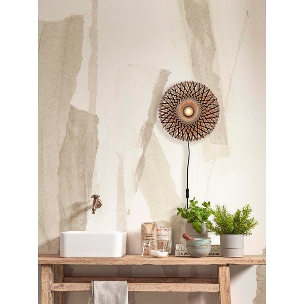 Nástěnné svítidlo v černo-přírodní barvě ø 30 cm Kalimantan – Good&Mojo-image-4