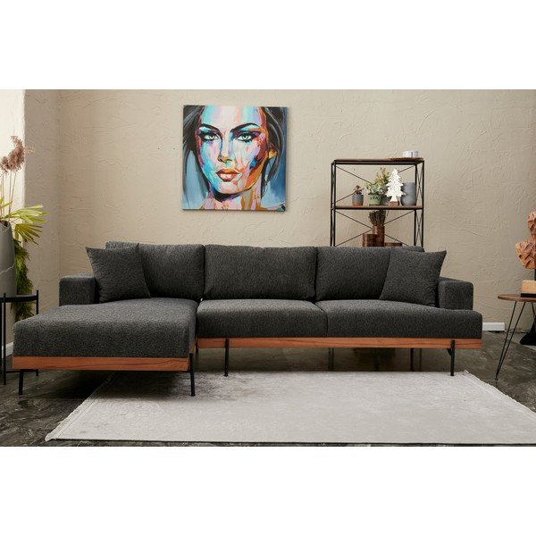 Antracitová rohová pohovka (levý roh) Liva – Balcab Home-image-4