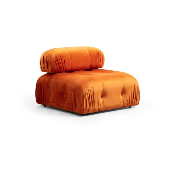 Oranžový sametový modul pohovky (středový díl) Bubble – Artie