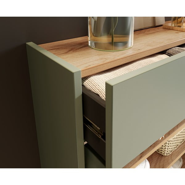 Šalvějově zelená skříňka 56x97x22 cm Ameca – Germania-image-4