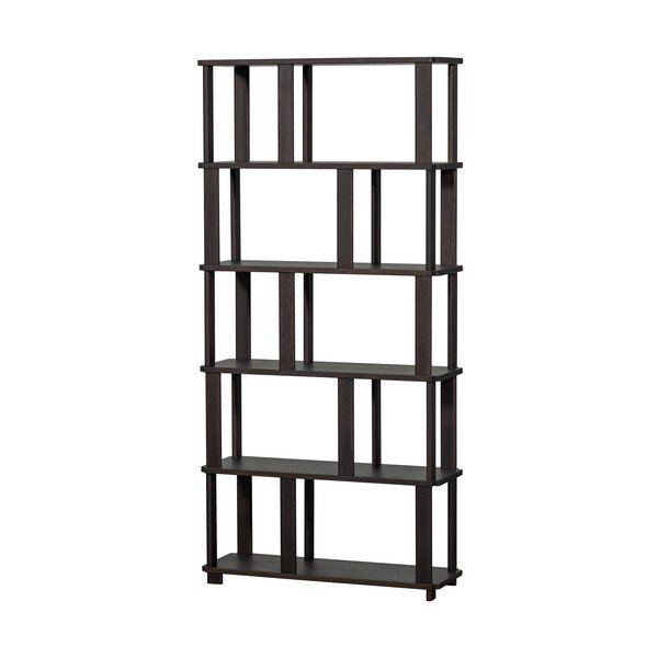 Tmavě hnědá knihovna z dubového dřeva 90x186x30 cm Riss – WOOOD-image-3