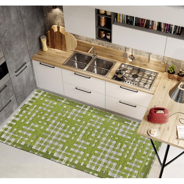 Zelený pratelný běhoun 55x115 cm Dama Verde – Floorita-image-1