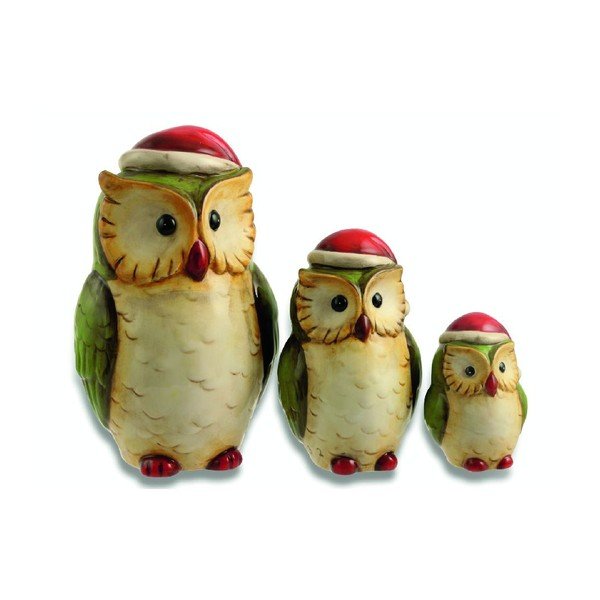 Set 3 dekorací Xmas Owl