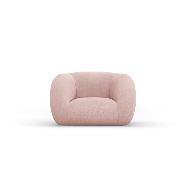 Světle růžové křeslo z textilie bouclé Essen – Cosmopolitan Design
