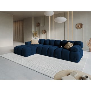 Modrá sametová pohovka 285 cm Bellis – Micadoni Home