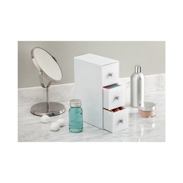 Bílý úložný box s 3 šuplíky InterDesign Drawers Tower, výška 18  cm-image-3